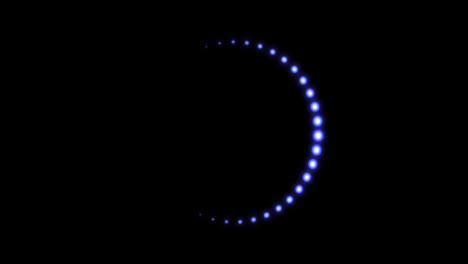 animación de un círculo púrpura brillante con puntos sobre un fondo negro