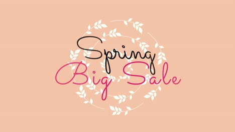 Spring-Big-Sale-with-white-leaves-on-brown-gradient