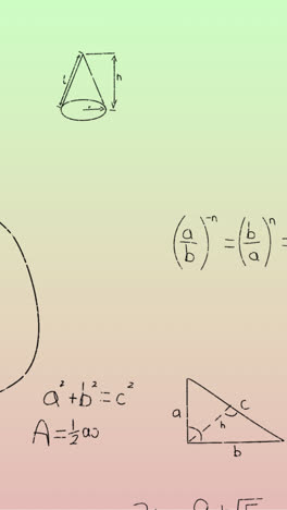 Animation-Handgeschriebener-Mathematischer-Formeln-Auf-Grünem-Bis-Rosa-Hintergrund