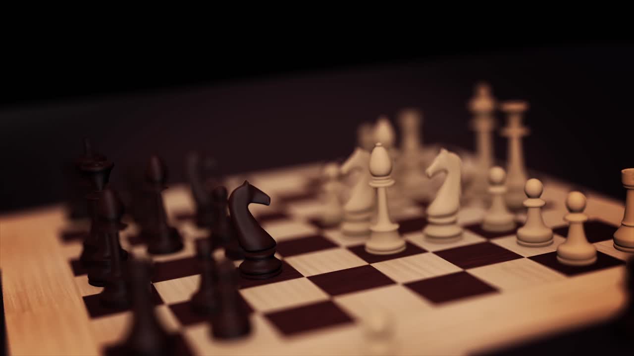 un primer plano de un tablero de ajedrez