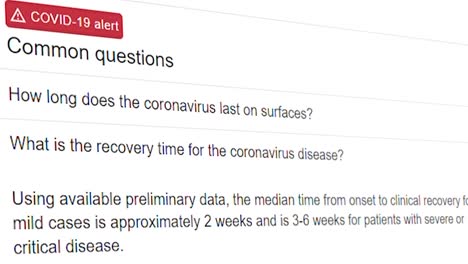 covid-19 common questions and alert on google in 3d animation