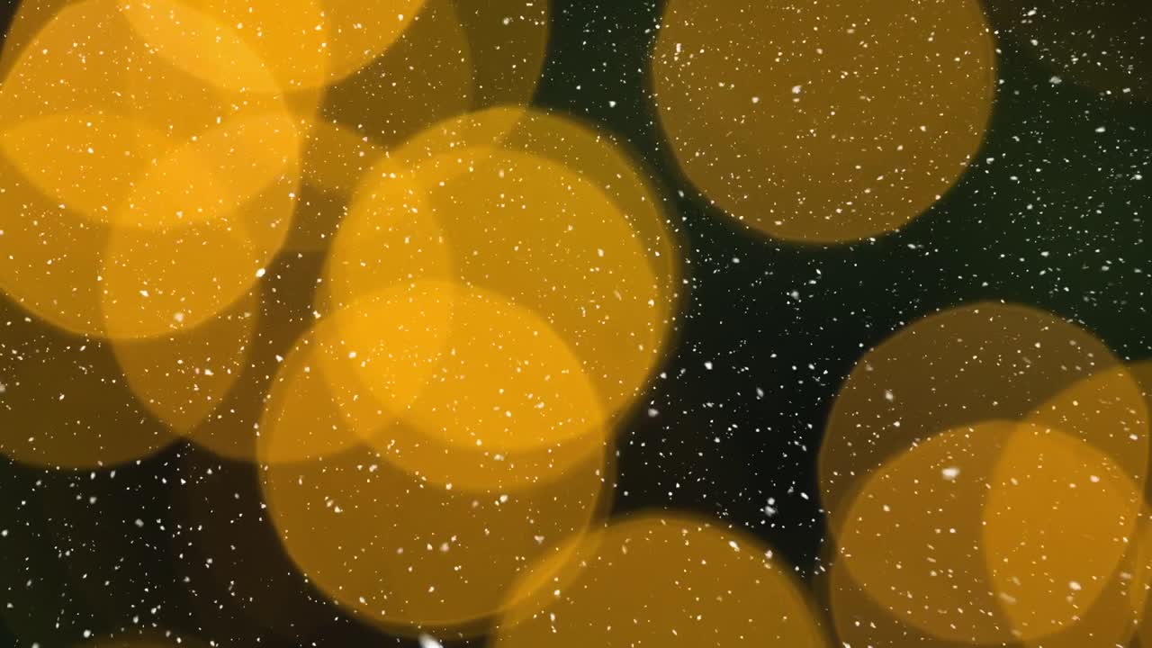 내리는 눈과 크리스마스 불빛