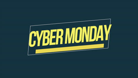 Cyber-Monday-Text-Im-Rahmen-Auf-Blauem,-Modernem-Farbverlauf