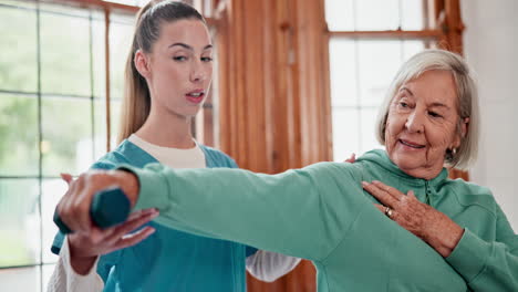 physiotherapy, nurse and senior woman