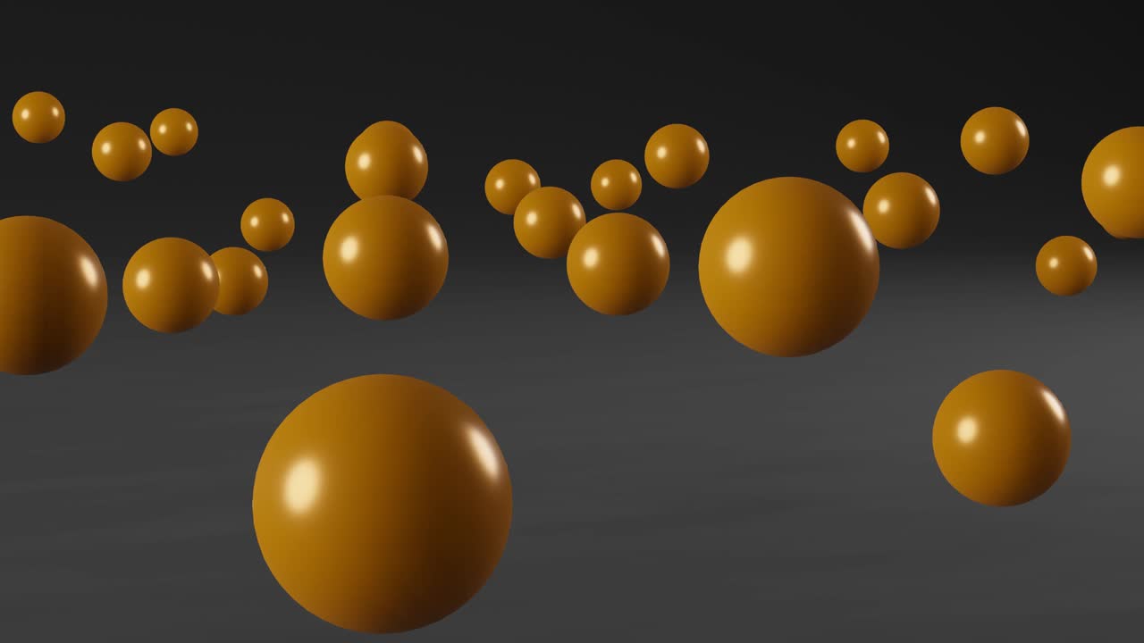 bolas naranjas en un fondo negro. gráfico de movimiento mínimo animación de bucle sin costuras