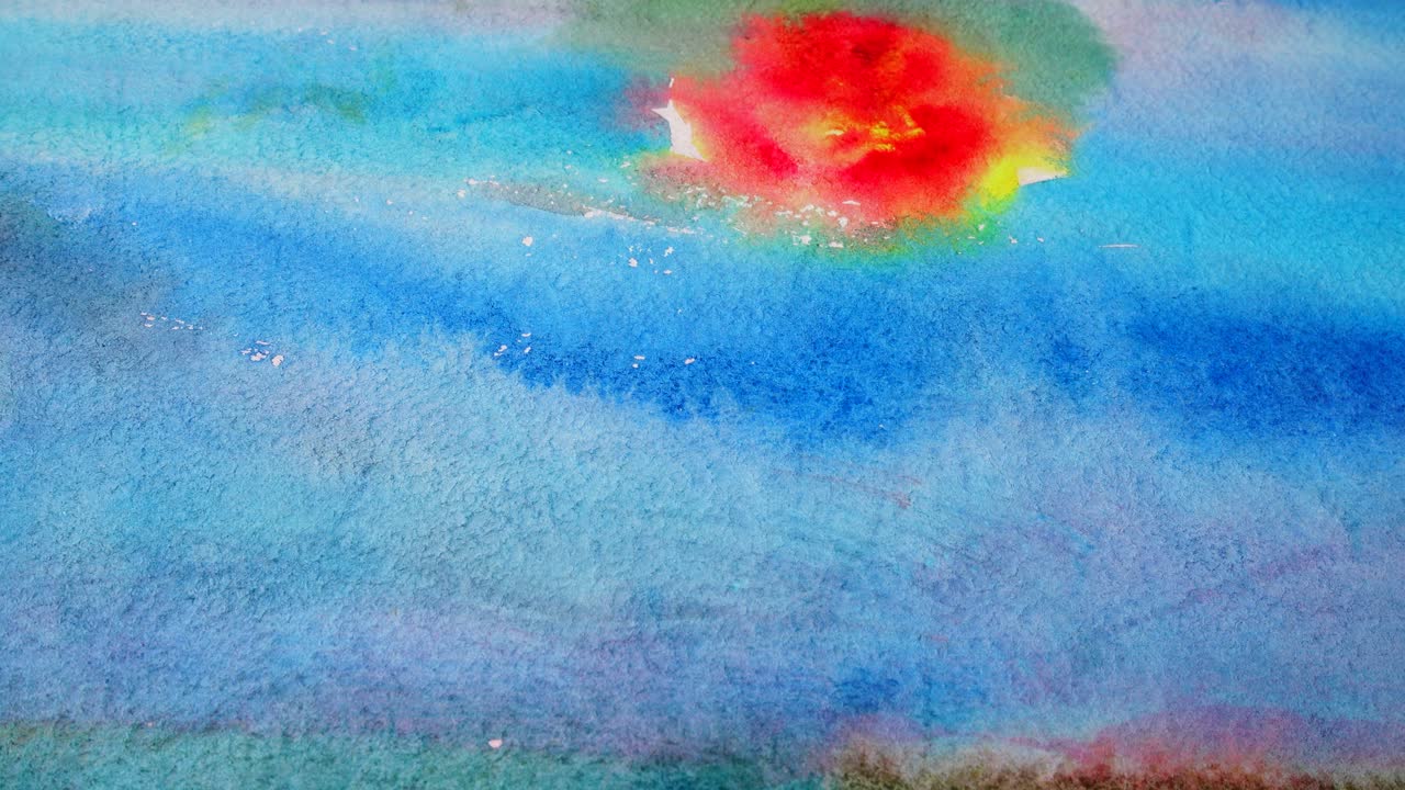 Astrazione sulla natura, un acquerello. Scatto del disegno