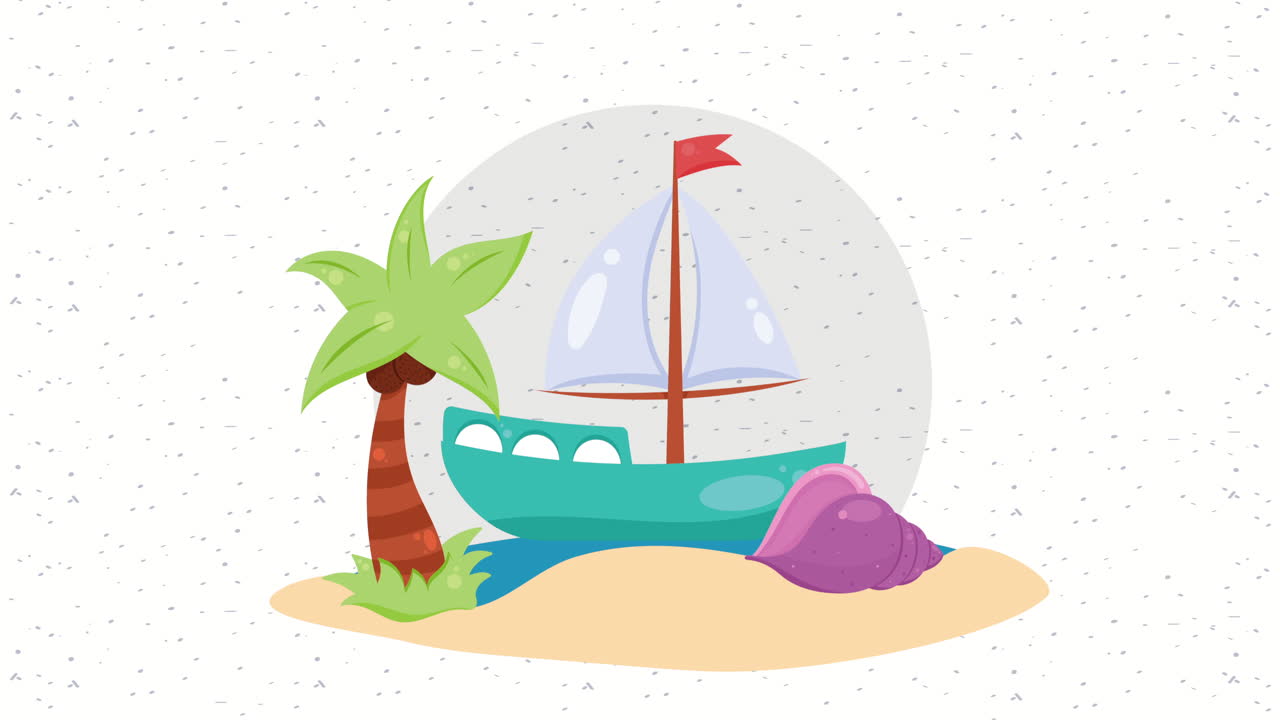 세일보트 선박 해양 운송 애니메이션