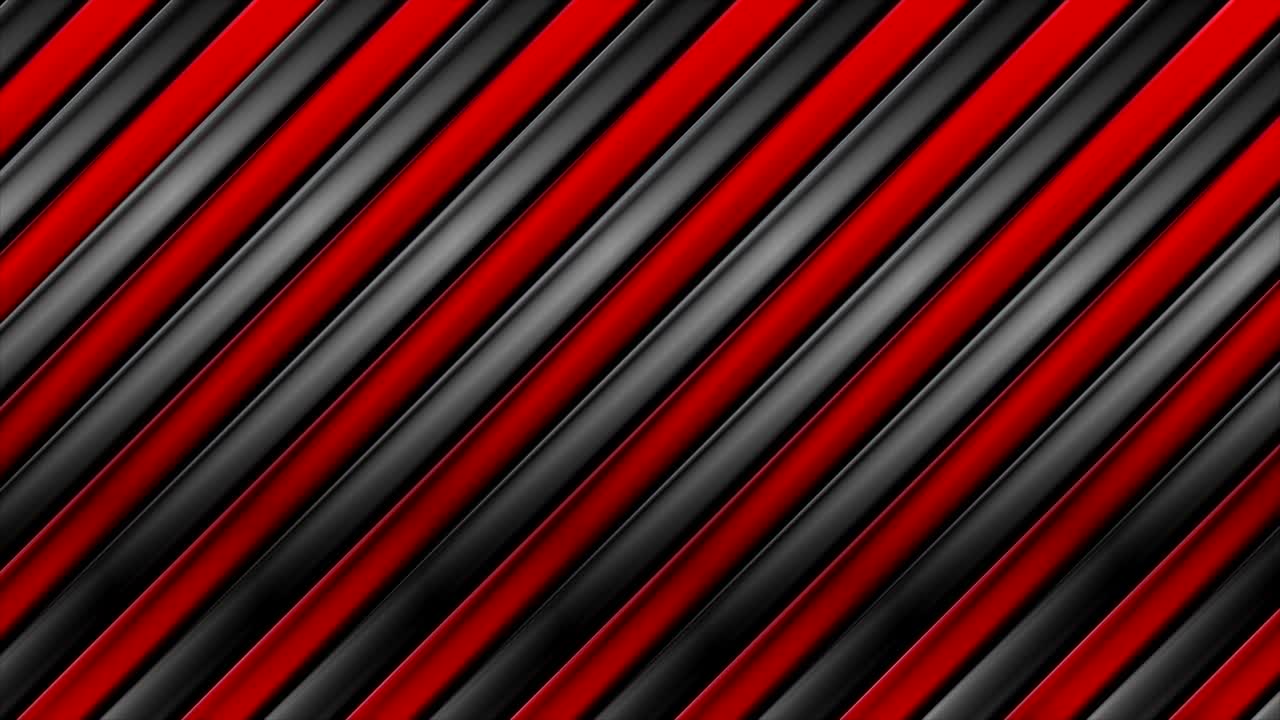 tecnología de rayas metálicas negras y rojas animación de video