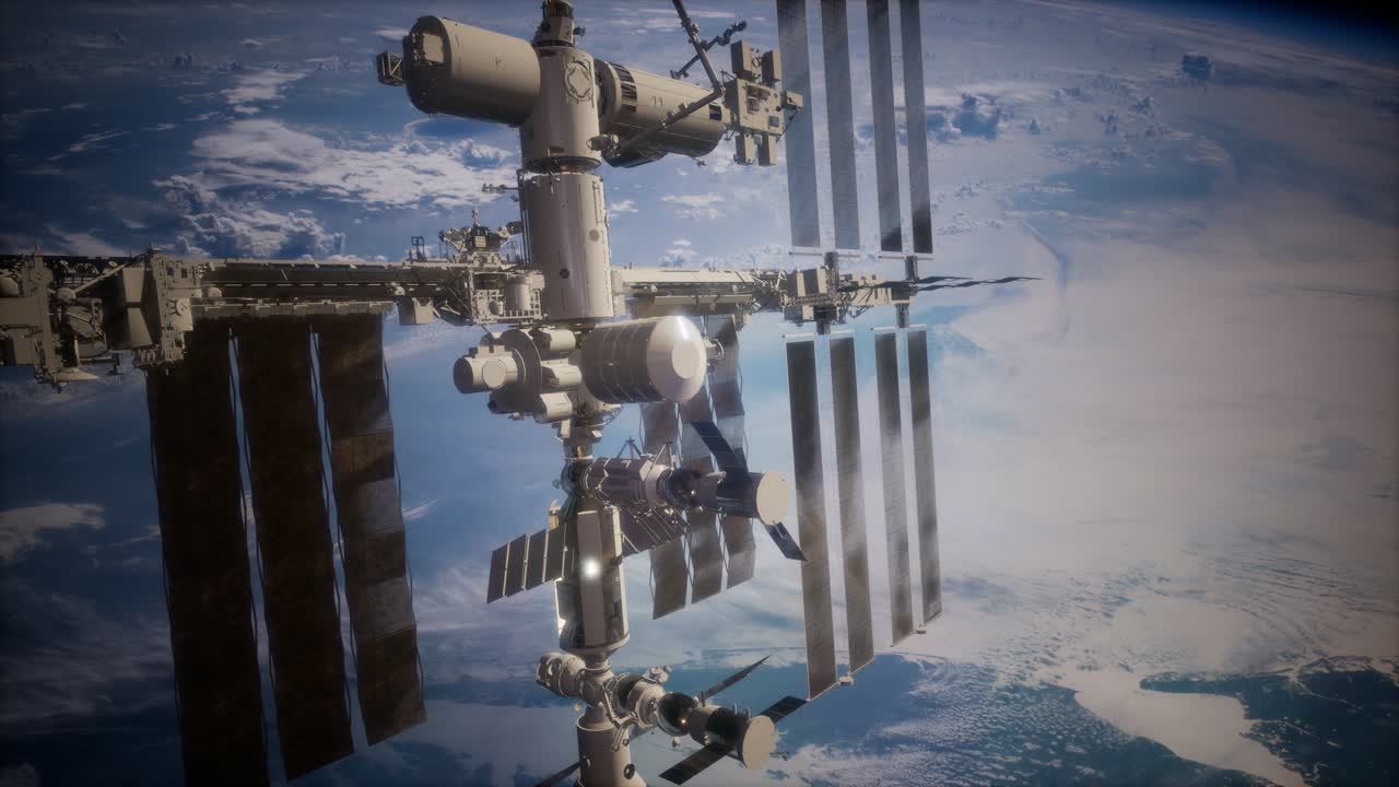 estación espacial internacional en el espacio exterior sobre el planeta tierra