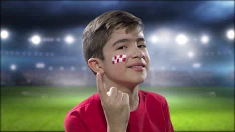 boy celebrating croatia goal