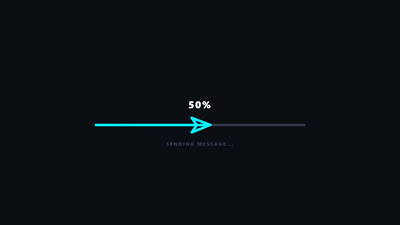 Digital Progress Bar Loading Animation for Sending Message
