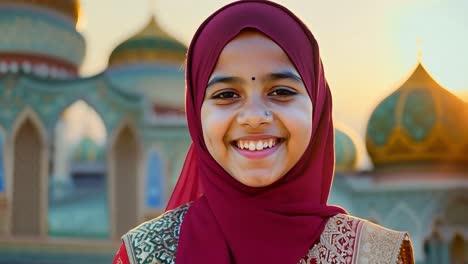 smiling indian girl in a hijab