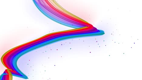 líneas onduladas multicolores o cinta de hermosas rayas vuelan en el aire, suavemente oscilación y onda en fondo blanco. 3d abstracto bucleado fondo creativo 4k con luma mate.