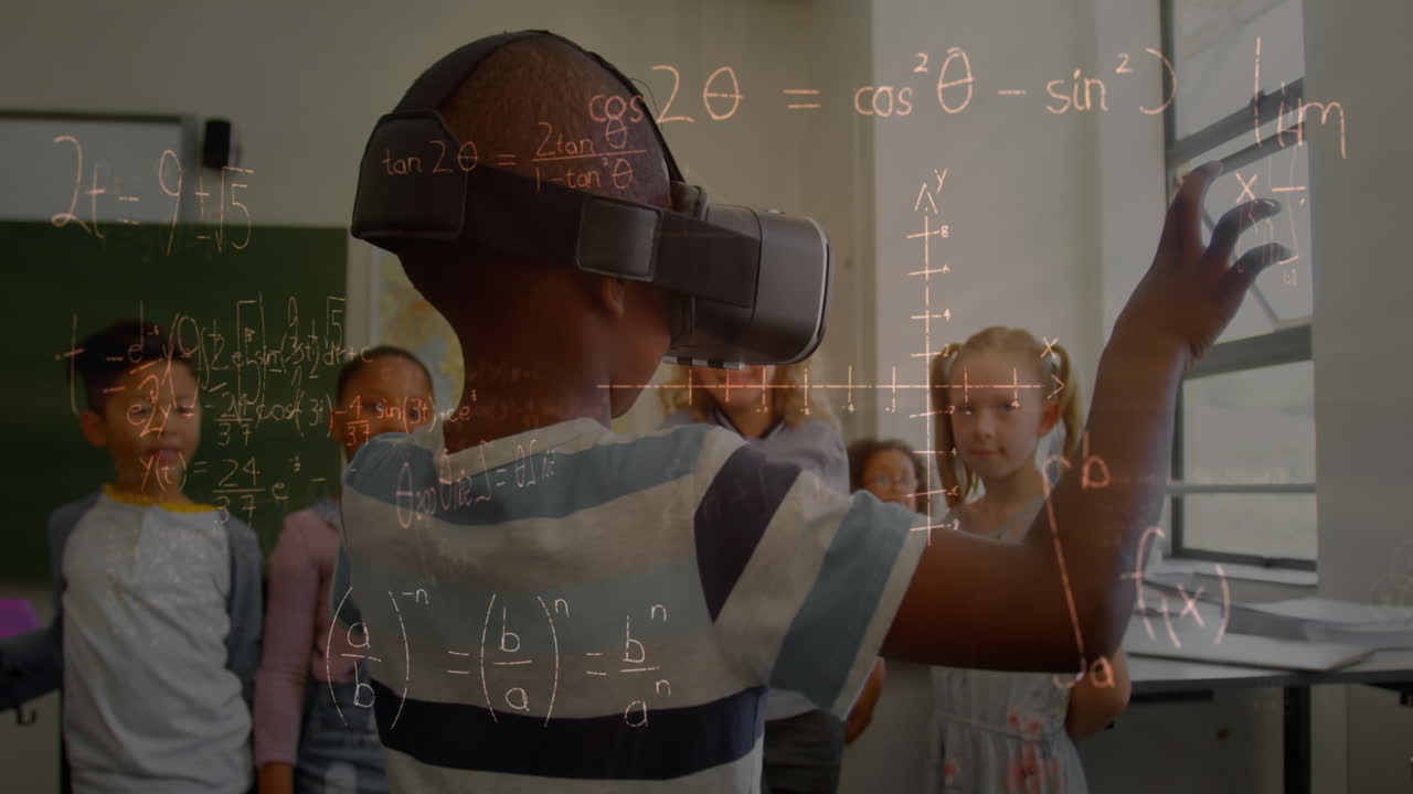 Animation of mathematical equations over schoolchildren using vr headsets