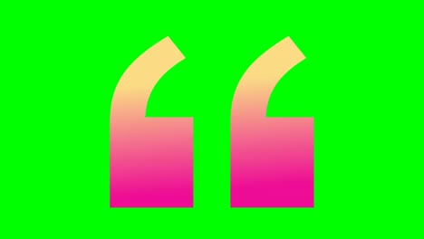 animation of quotation symbol against green background