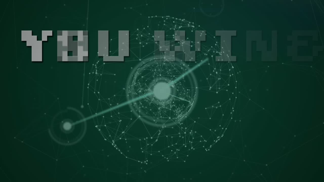 Animation of network of connections over you win text