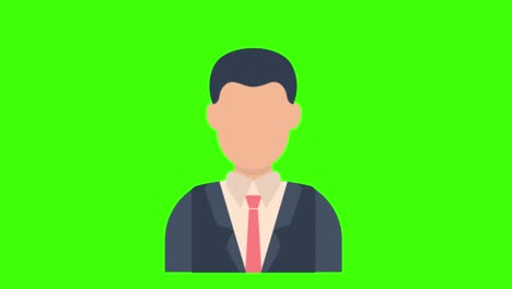 icon of a dressed up groom popping up on the green screen