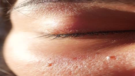 closeup of a woman's eye