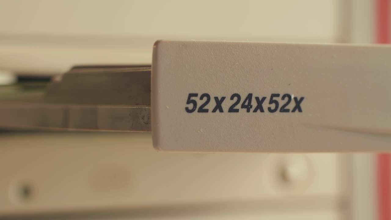 Close-up view of a 52x24x52x Tape Drive