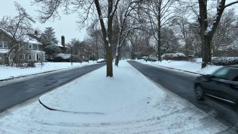 aerial view of an american suburb street