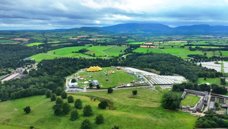 aerial view of festival site all together now curraghmore waterford ireland under the comeragh mountains