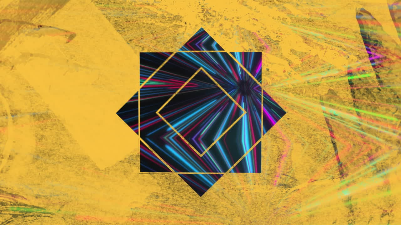 composición de espiral de diamantes sobre un fondo amarillo angustiado.