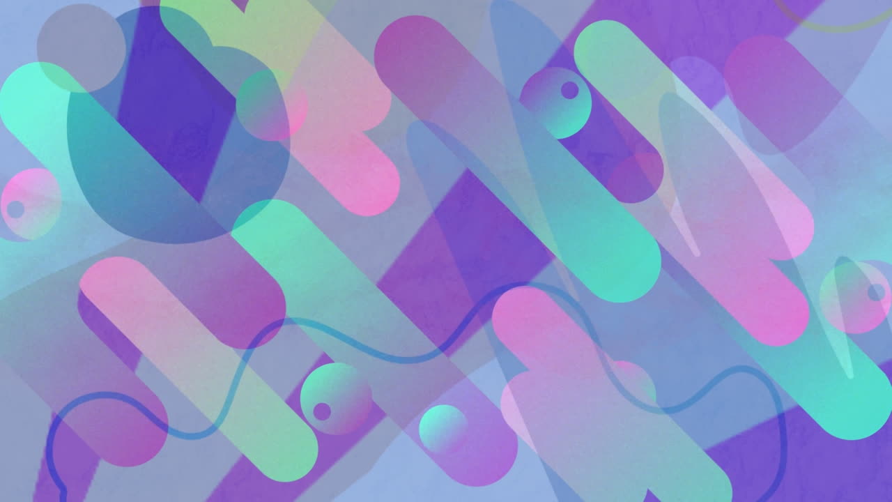 animación digital de formas abstractas que se mueven contra un fondo radial azul