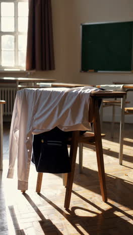 empty classroom with uniform