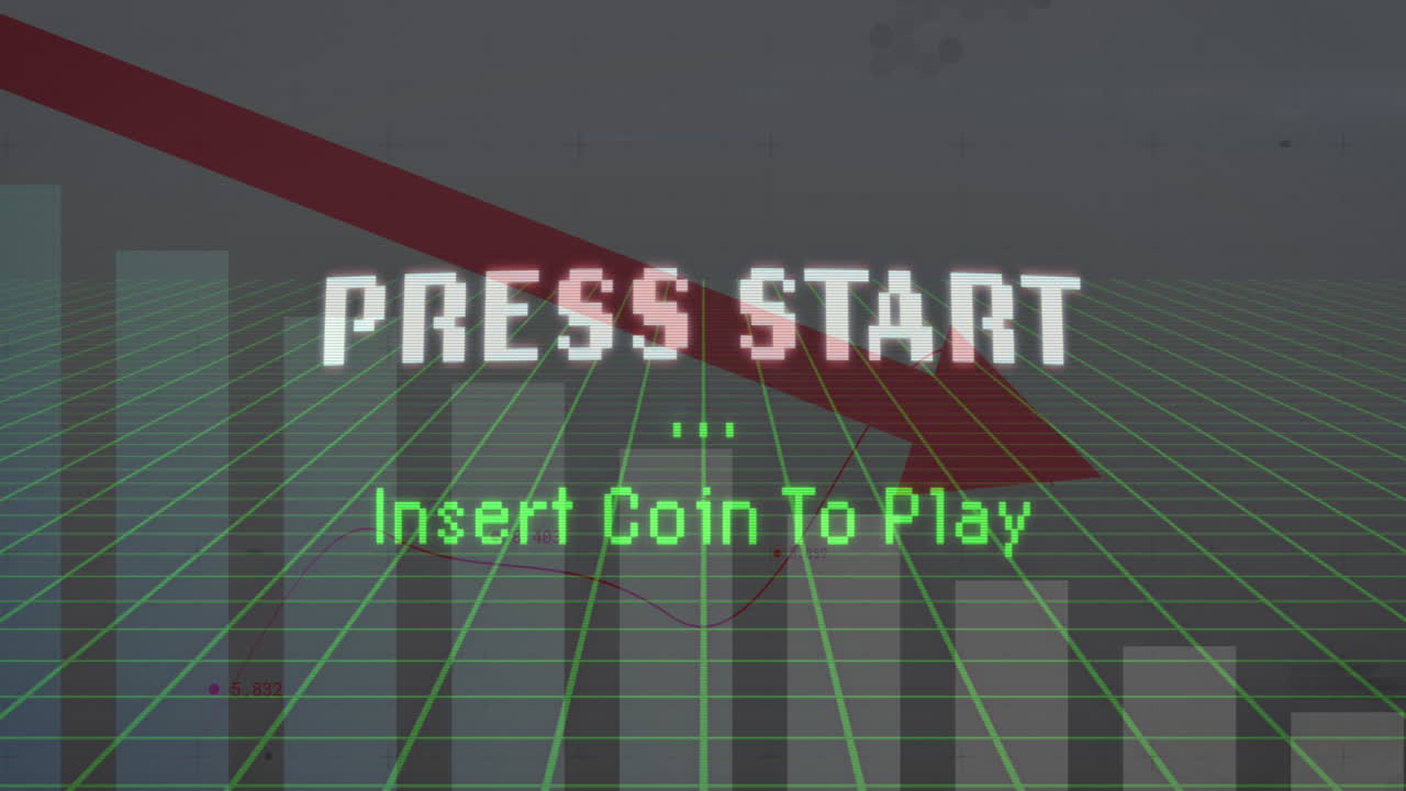 그래프와 통계에 대한 언론 시작 텍스트의 애니메이션