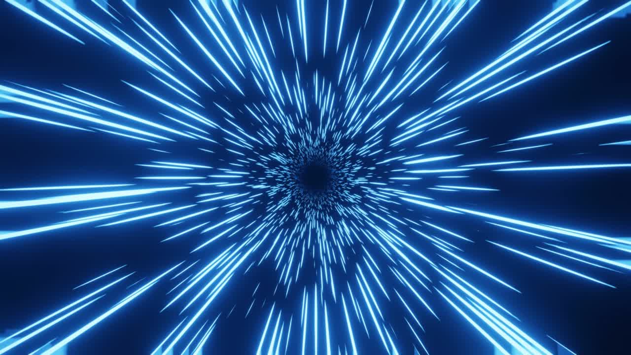 Abstract futuristic Speed lights tunnel, time warp, traveling in space, background 3D rendering