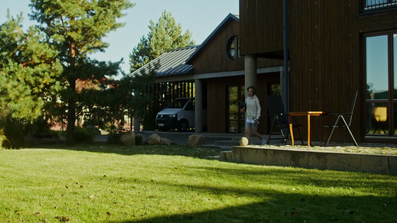 Girl Playing in a Beautiful Garden