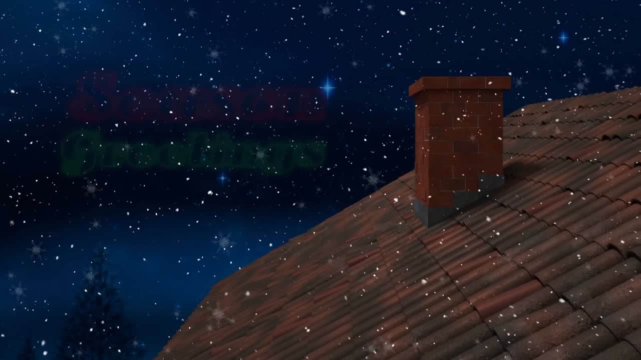 계절에 걸쳐 내리는 눈의 애니메이션 인사 텍스트