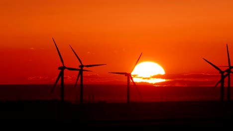 windmill power electric sunset zoom in 4k