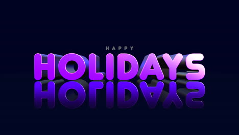 cartoon happy holidays cartoon text on blue gradient