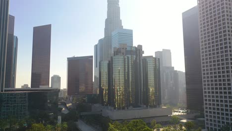 Aerial-Approach-Of-The-Bonaventure-Hotel-In-Downtown-Los-Angeles