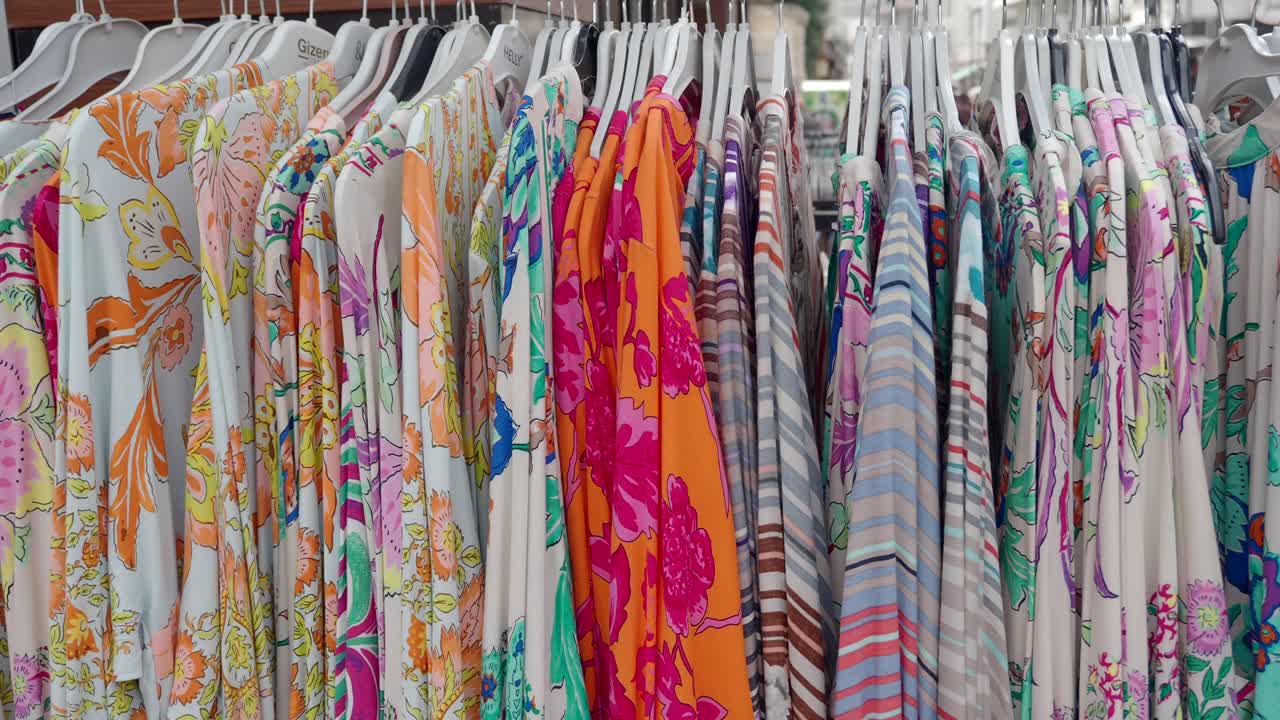 Colorful Women's Tops and Dresses on Display