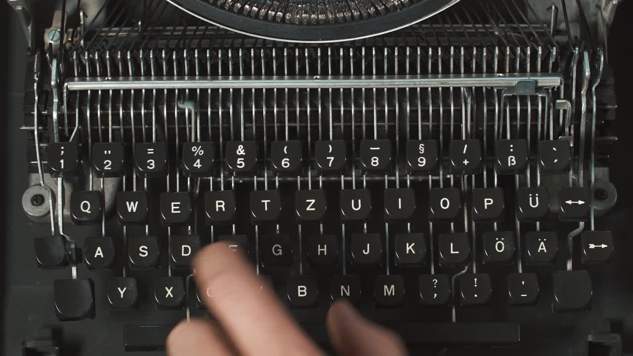 Vintage Typewriter Keyboard Close-up