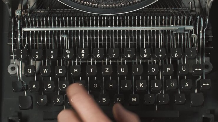 Nahaufnahme einer Vintage-Schreibmaschinentastatur