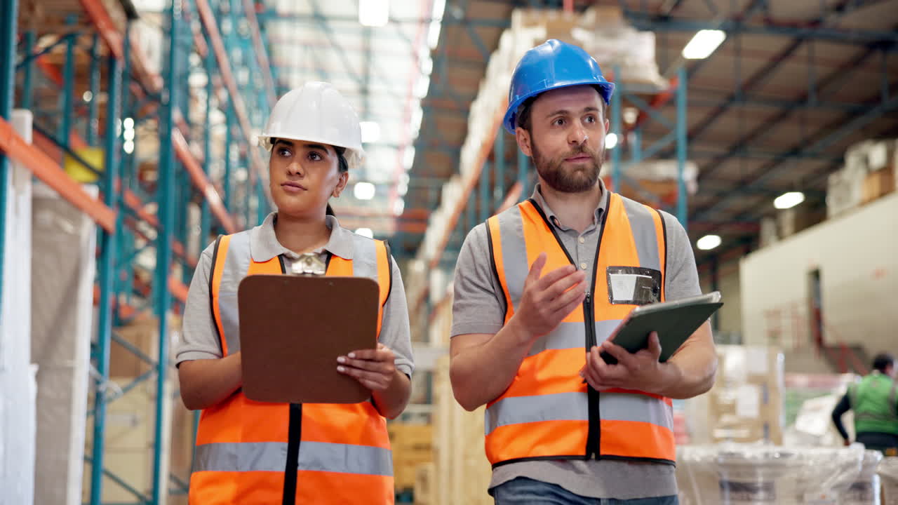 Lavoratori di magazzino che controllano l'inventario