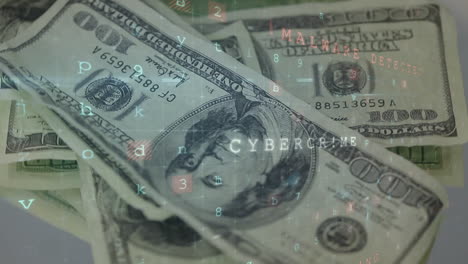 animación del procesamiento de datos sobre billetes