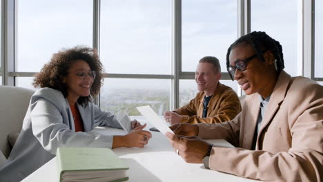 business meeting in a modern restaurant