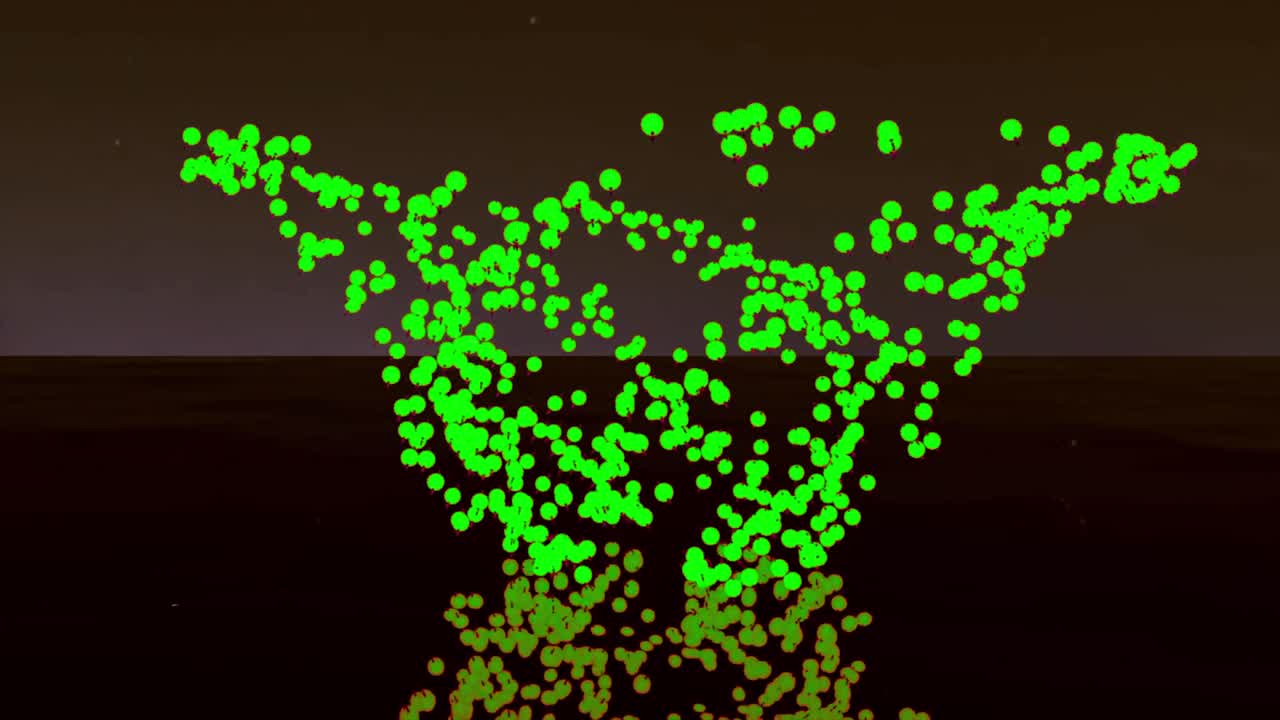 추상적인 초록색과 검은색 점 패턴