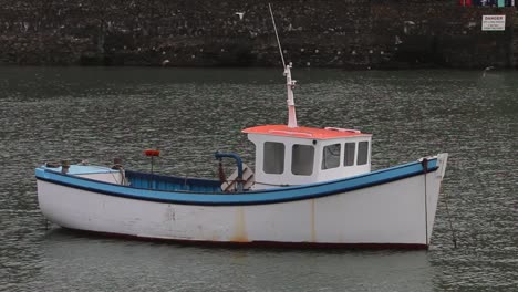 small fishing moored in harbour