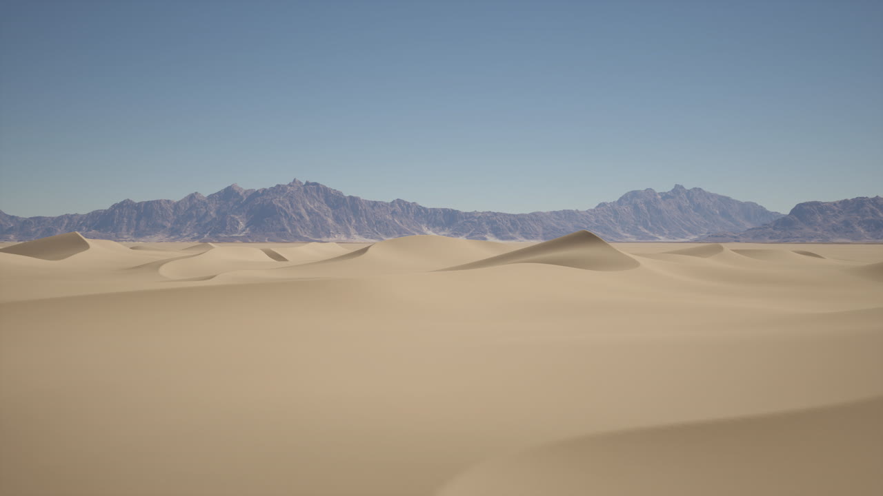 모래 언덕과 산이 있는 사막 풍경