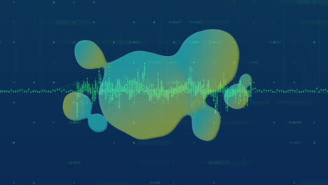 animation of data processing over colorful blot