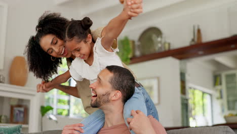 Happy,-family-sofa-and-flying-play-of-a-mother