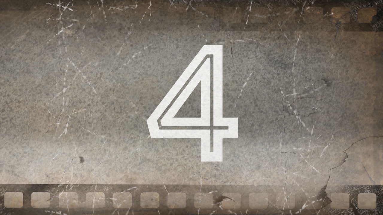 animación de cuenta atrás vintage con sizzles 4k