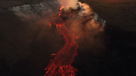 lava flow from volcano