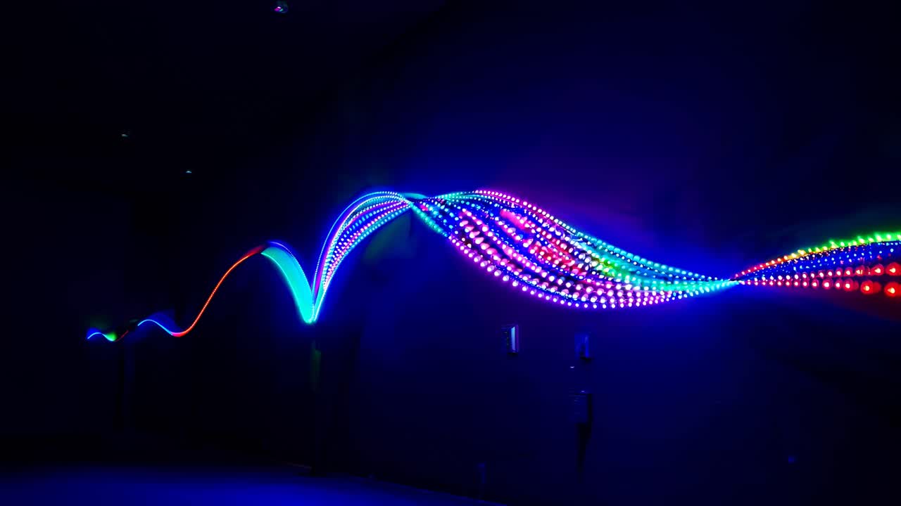 벽에 추상적인 빛의 그림