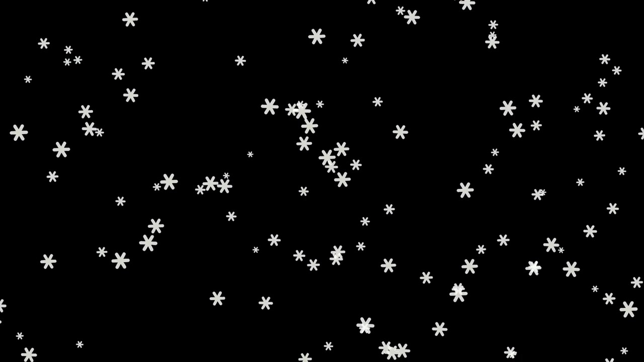 White Snowflakes Falling Against a Black Background